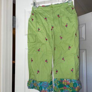 Really Artsy Cute Green Capri Pants - Girls Sz 14